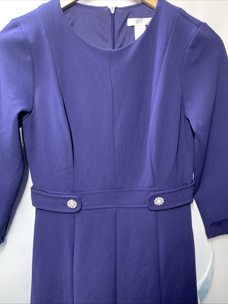 London Times Womens Tab-Waist Fit & Flare Formal Dress 3/4-length Sleeve Size 4P