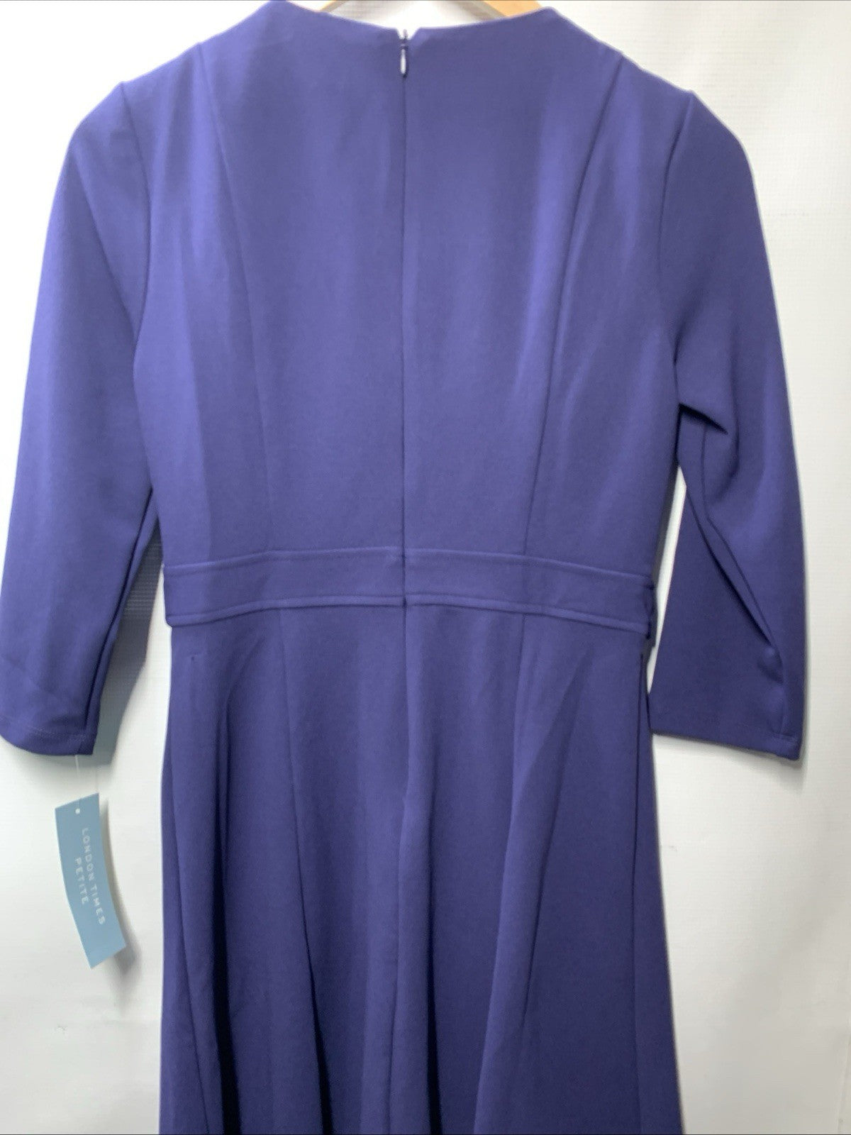London Times Womens Tab-Waist Fit & Flare Formal Dress 3/4-length Sleeve Size 4P