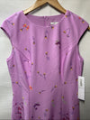 London Times Floral Border Cap Sleeve Fit & Flare Dress Rounded neckline Size 8P