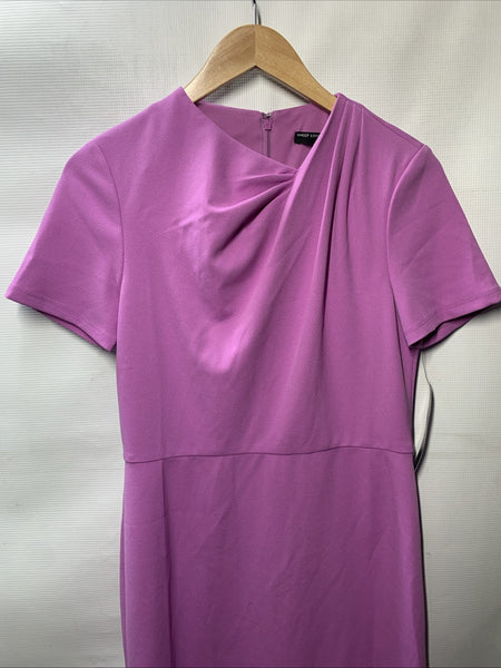 Maggy London Womens Chic Asymmetric Crew Neck Short Sleeve Below The Knee Size 6