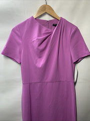 Maggy London Womens Chic Asymmetric Crew Neck Short Sleeve Below The Knee Size 6