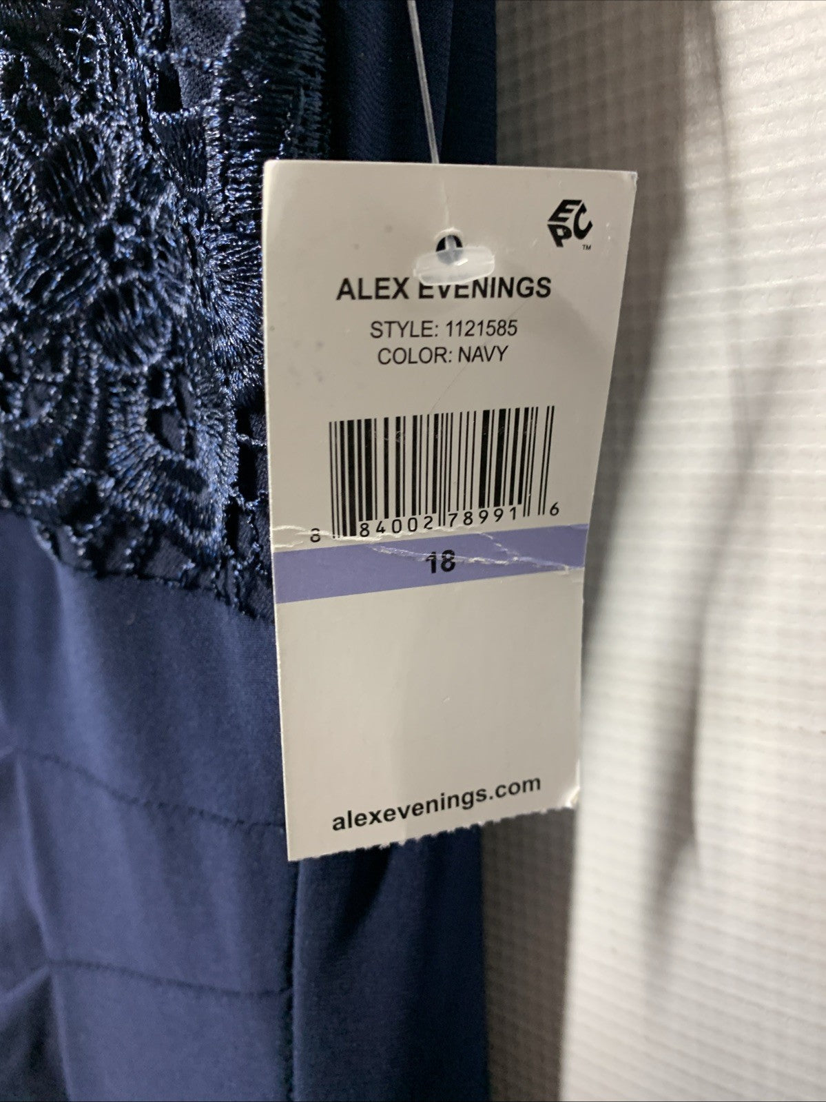 Alex Evenings Women's Long Cowl Back Mother of The Bride Dress Size 18 Navy