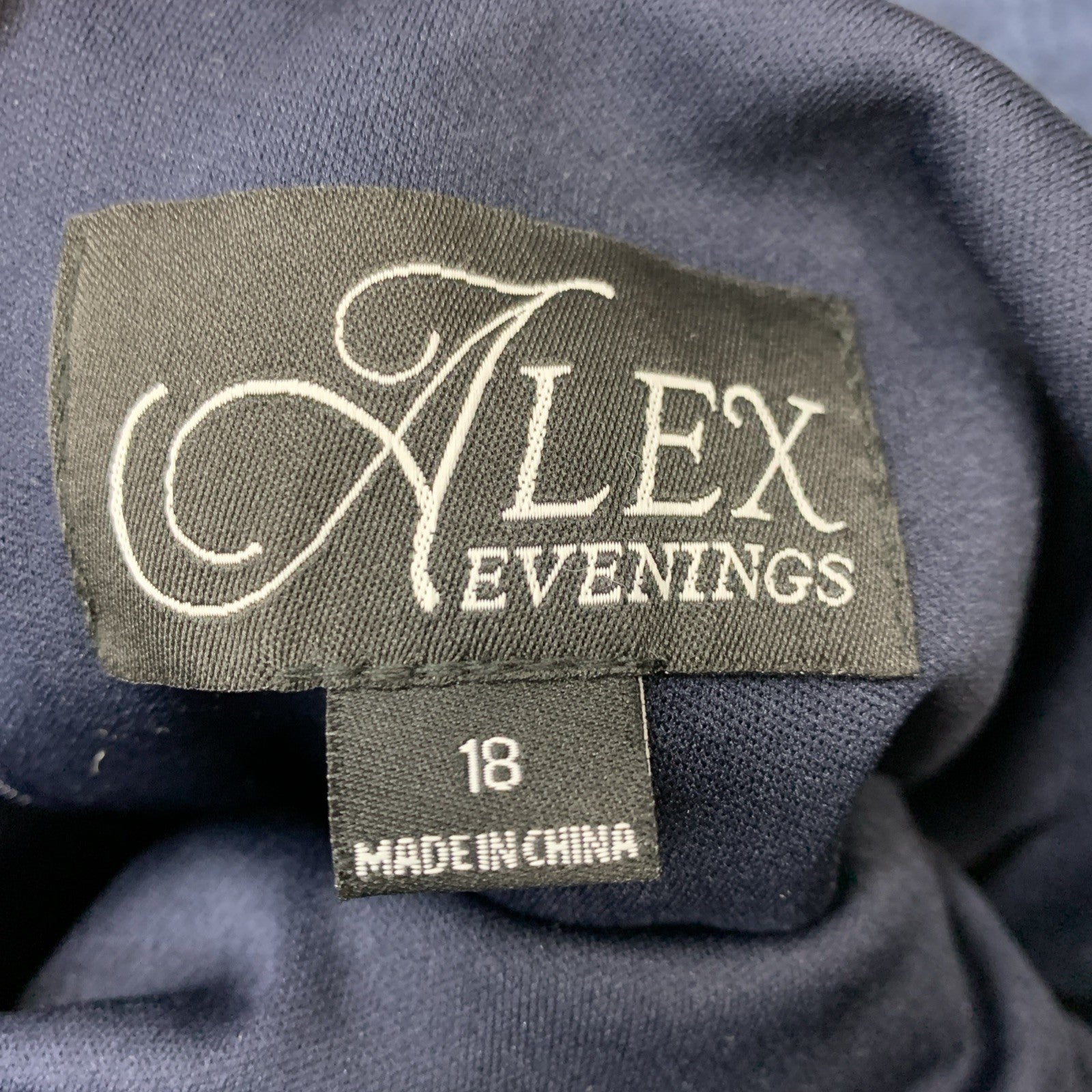 Alex Evenings Women's Long Cowl Back Mother of The Bride Dress Size 18 Navy