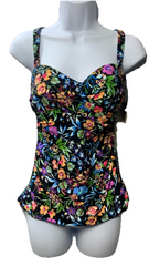 Gottex Women's Tankini Top 34D Pull-On Swimsuit Floral Swimwear Beach E24081D20