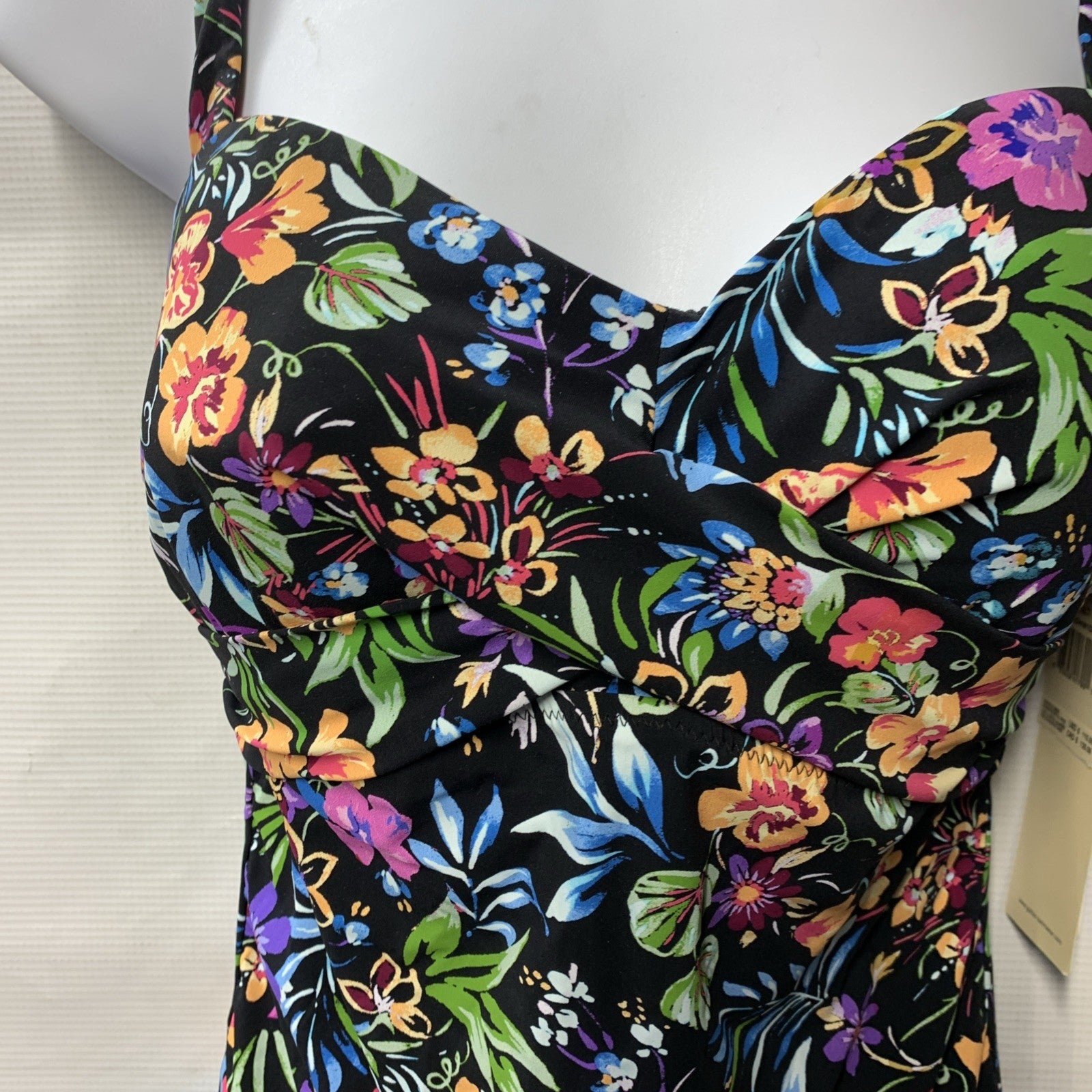 Gottex Women's Tankini Top 34D Pull-On Swimsuit Floral Swimwear Beach E24081D20