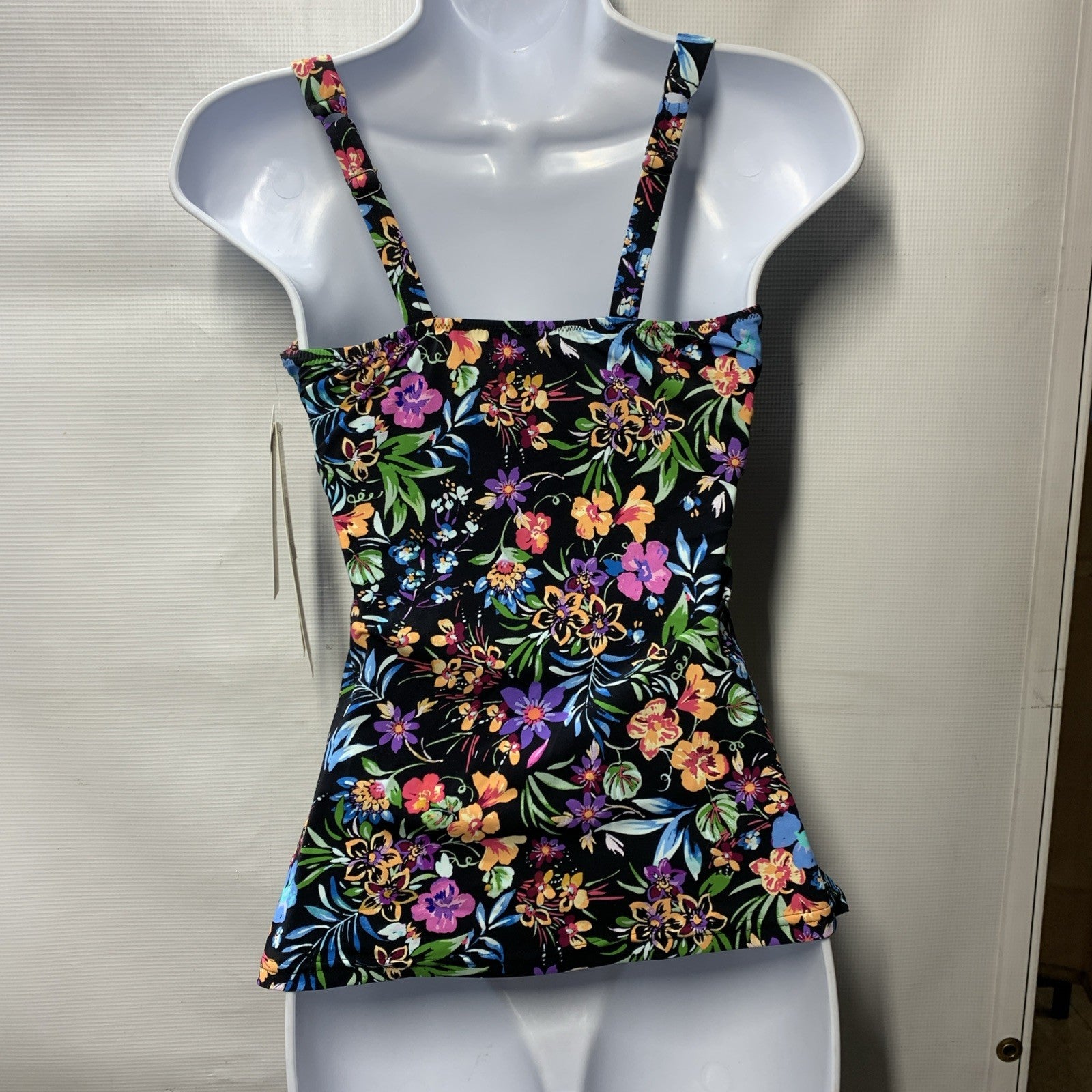 Gottex Women's Tankini Top 34D Pull-On Swimsuit Floral Swimwear Beach E24081D20