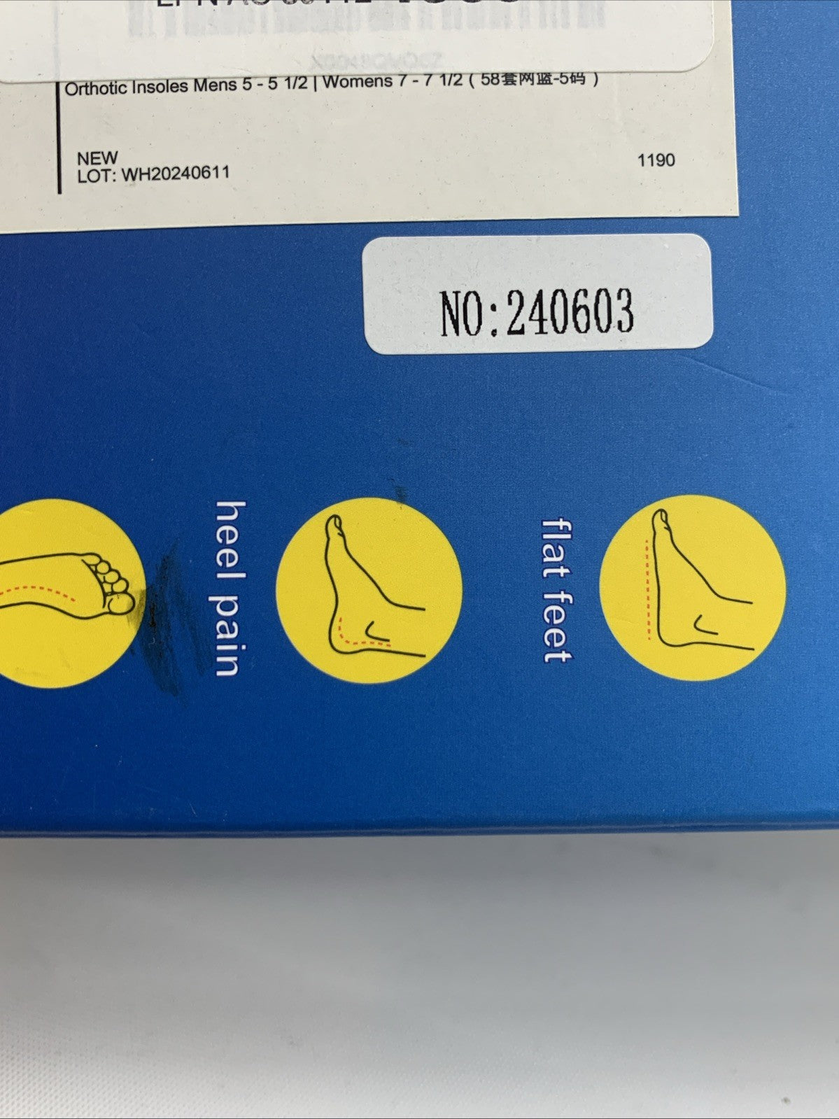 Walk Hero Medical Orthotic Insoles Men’s 5-5.5 | W 7-7.5 Blue for Work Boot/Shoe