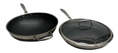 HexClad 12” 3-Piece Cookware Fry Pan Set with Cover Lid & 12