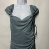 Alex Evenings Women's Long Cold Shoulder Dress Formal Wedding Sea foam Size 16