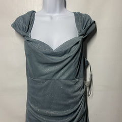 Alex Evenings Women's Long Cold Shoulder Dress Formal Wedding Sea foam Size 16