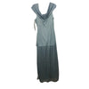 Alex Evenings Women's Long Cold Shoulder Dress Formal Wedding Sea foam Size 16
