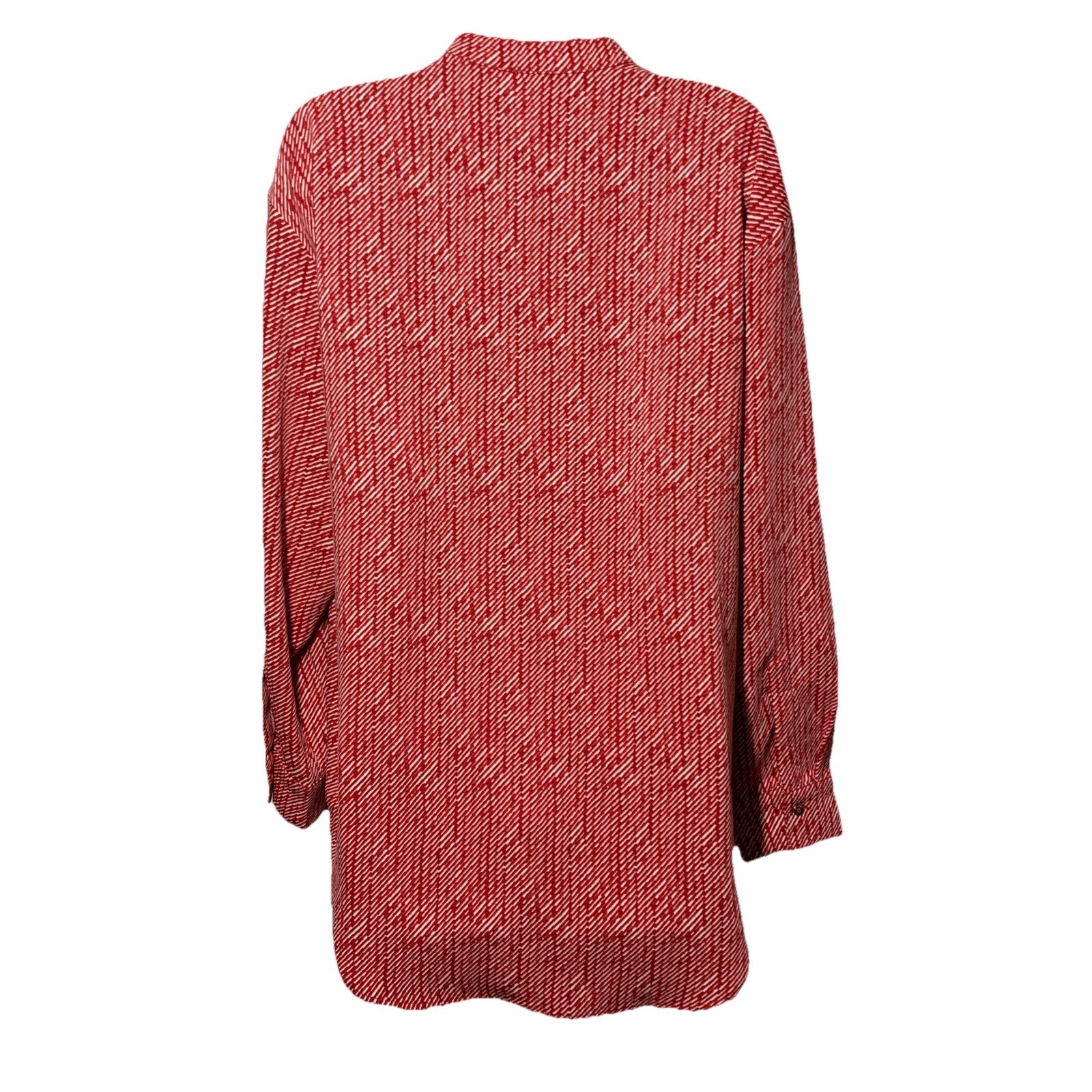 Calvin Klein Women's Crepe Relaxed Button-Down Shirt Long Sleeve Size Small