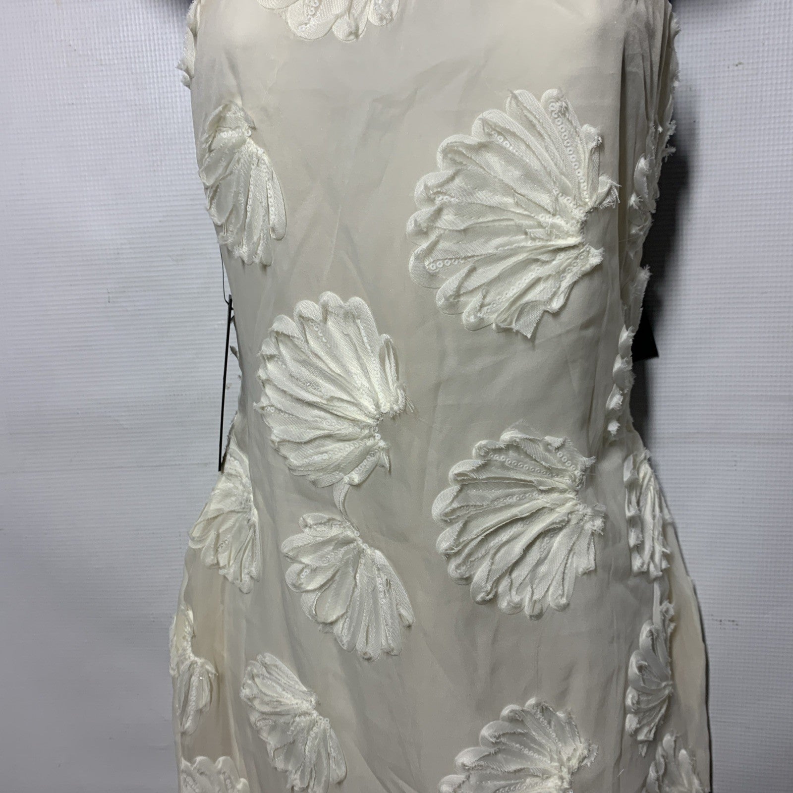 White Fox Paradise Cove Strapless Maxi Dress Cocktail Party Cream Back Zip XS