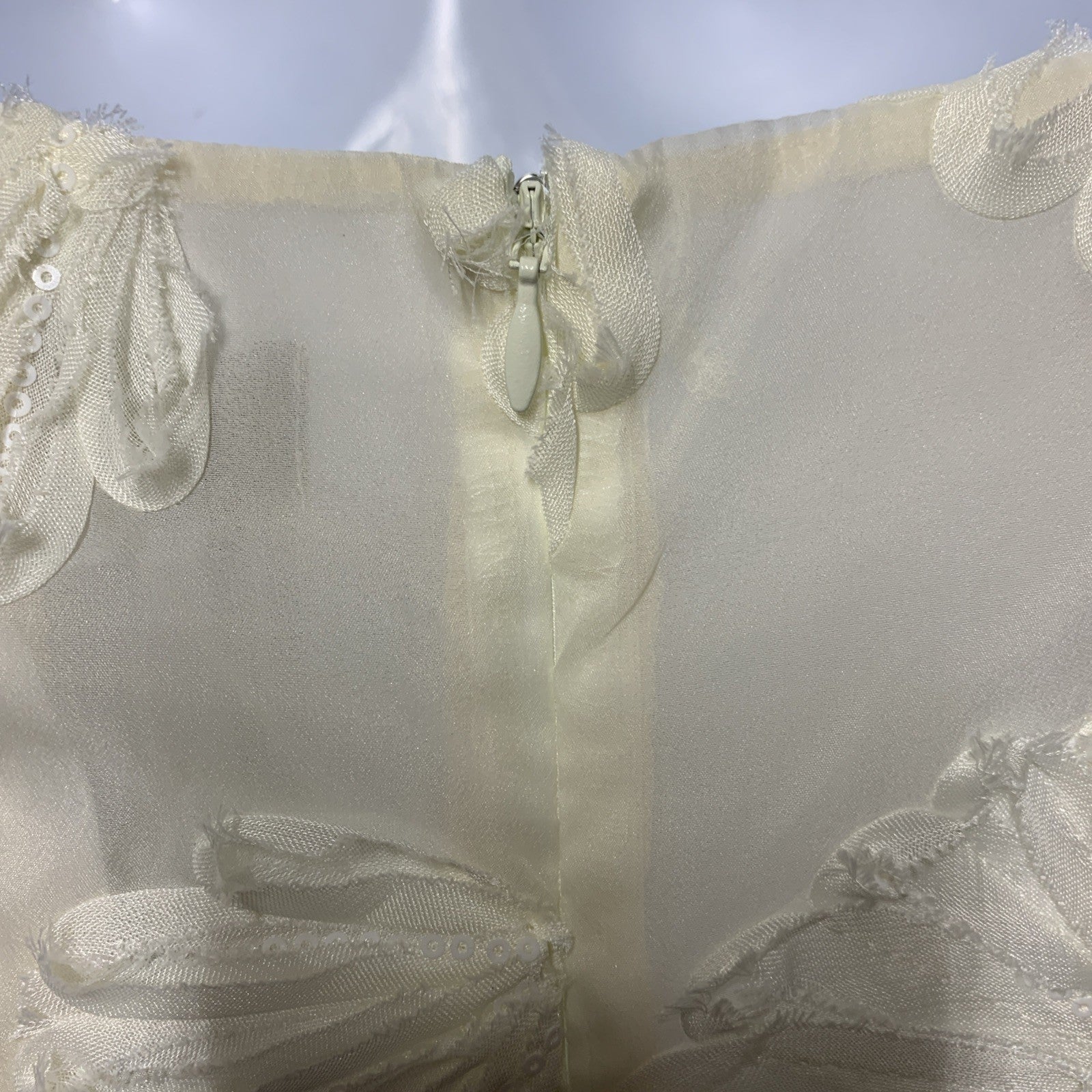White Fox Paradise Cove Strapless Maxi Dress Cocktail Party Cream Back Zip XS