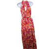 Petal + Pup Caroline Maxi Halter Dress Floral Red Orange Sleeveless Size Small