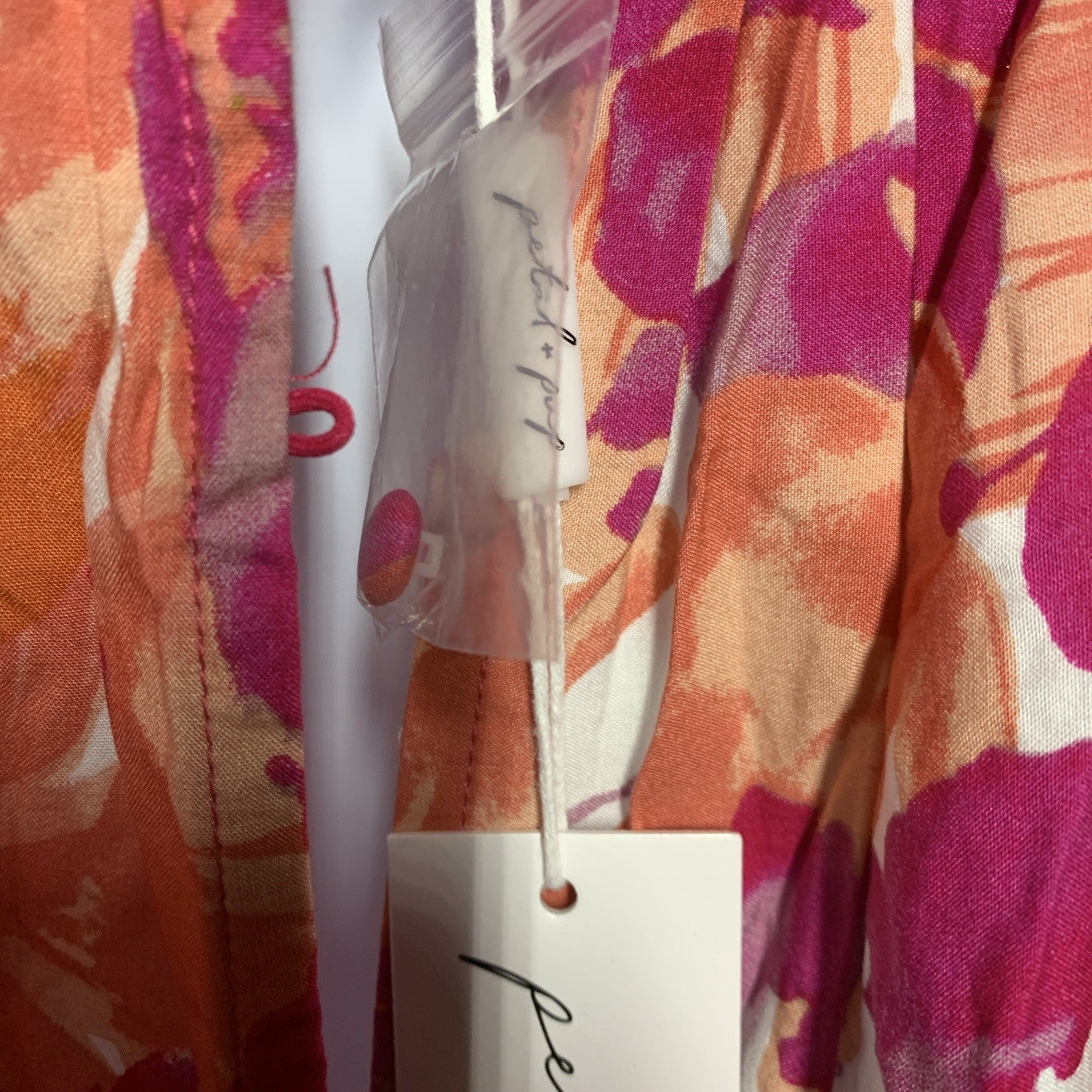 Petal + Pup Caroline Maxi Halter Dress Floral Red Orange Sleeveless Size Small