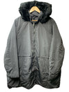 Evans Faux Fur Lightweight Coat Navy Gray Long Sleeve 00211220 with Hood 26/28
