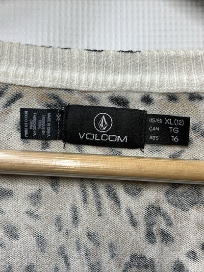 Volcom Women's Meeyoww Sweater Boxy Fitted Cardigan Size XL B0732301 Long Sleeve