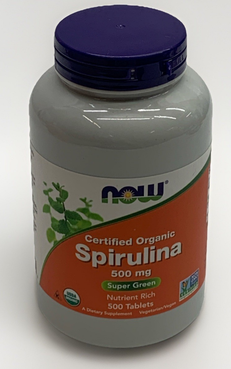 Now Foods Spirulina Certified ORGANIC 500mg 500Tabs Super Green Nutrient 5/20/28