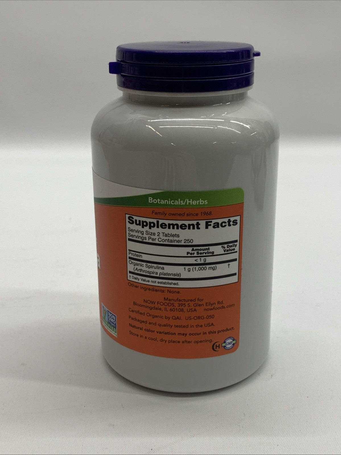 Now Foods Spirulina Certified ORGANIC 500mg 500Tabs Super Green Nutrient 5/20/28