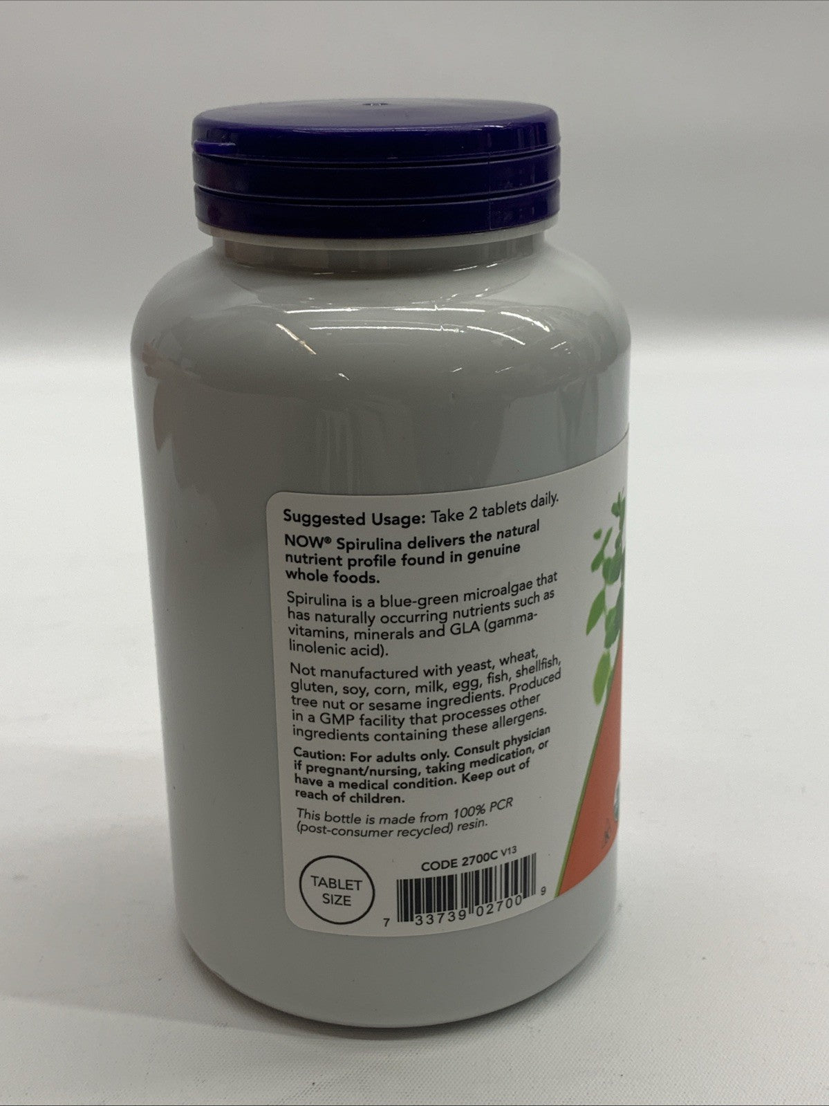 Now Foods Spirulina Certified ORGANIC 500mg 500Tabs Super Green Nutrient 5/20/28