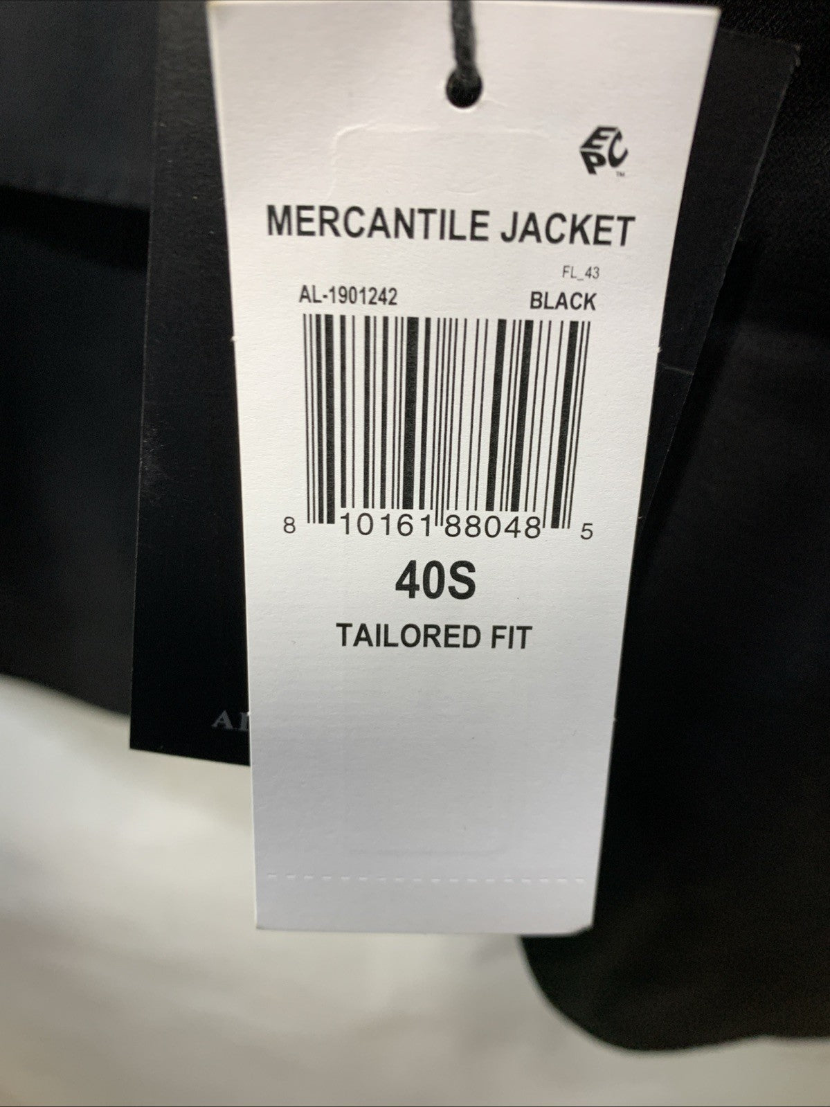 Alton Lane Men's Tailored Fit Black Suit Jacket Blazer Long Sleeve Size 40S