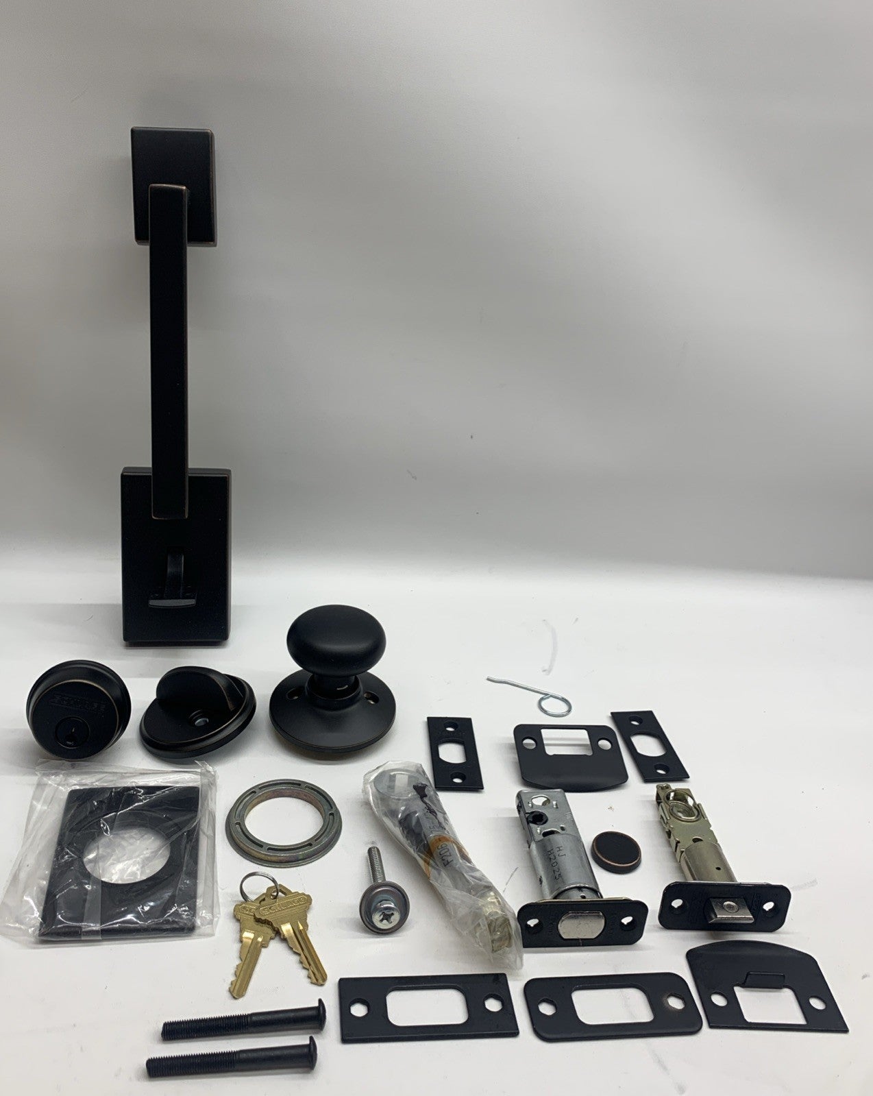 SCHLAGE F60 CEN 716 Century Single Cylinder Handleset & Plymouth Knob Aged Bronz