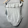 DKNY Women's Pin-up Ruffle Bandeau One Piece Swimsuit with Tummy Control Large
