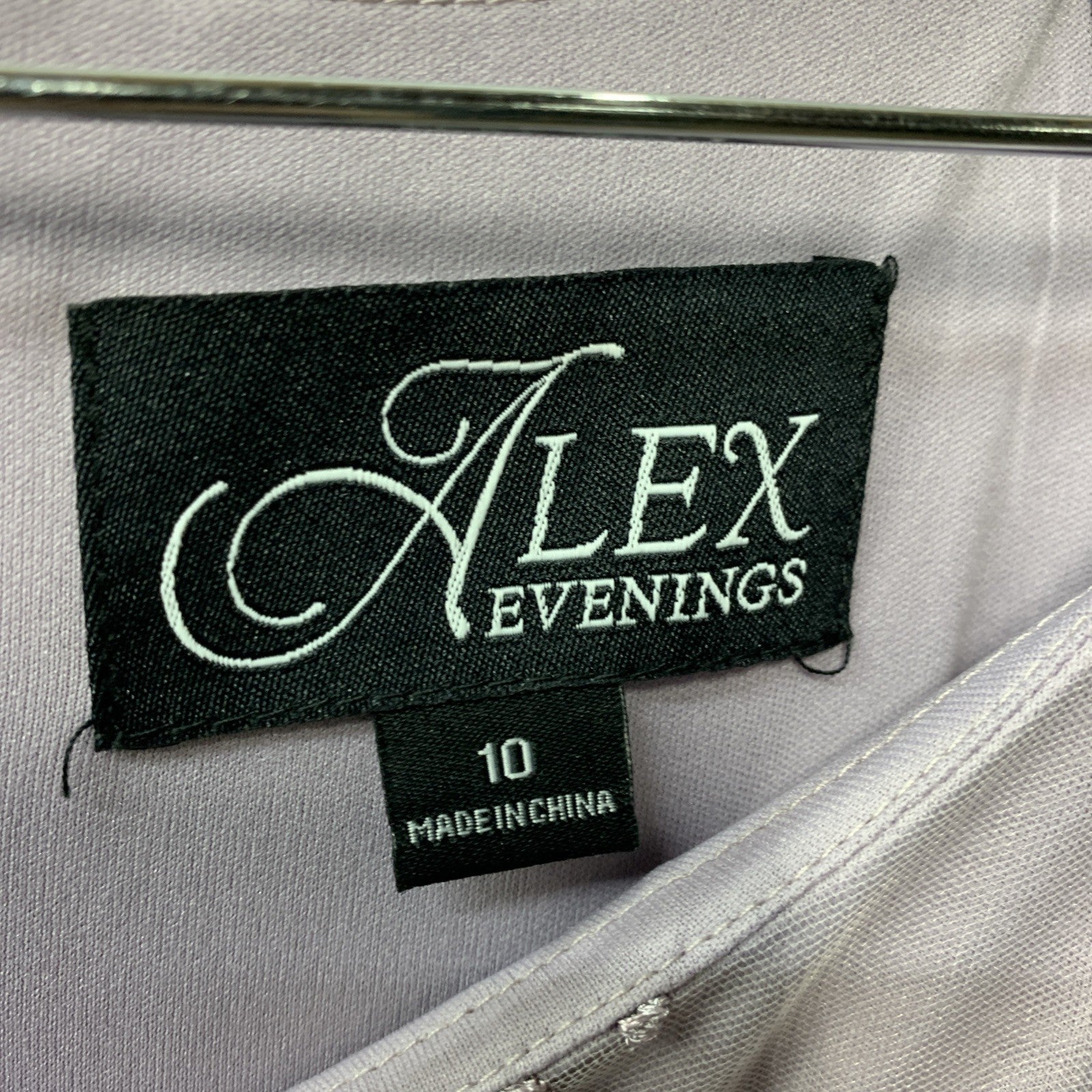 Alex Evenings Women's 3/4 Sleeve Stretch Lace Bodice Mock One Piece Gown Size 10