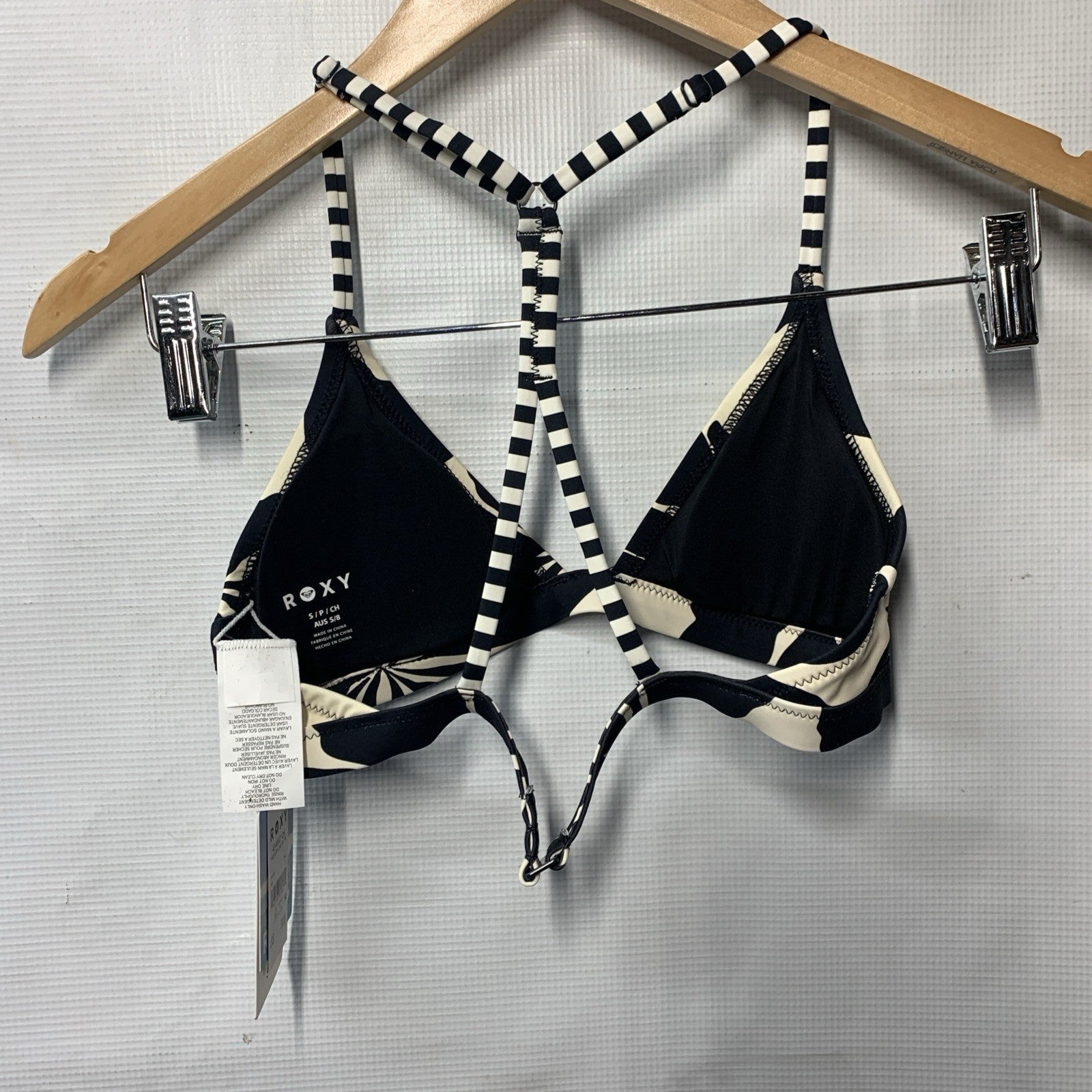 Roxy Women's Solid Beach Classics Moderate Athletic Tri Top Bikini Size Small