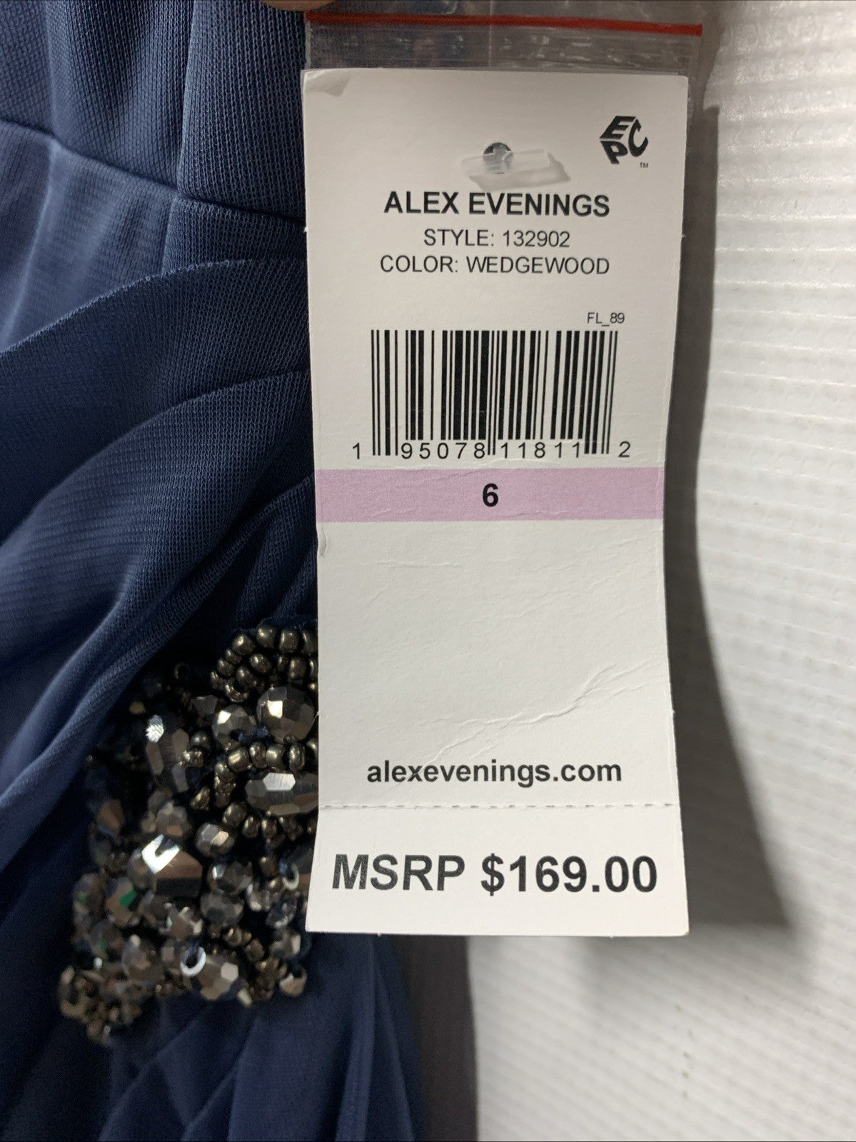 Alex Evenings Womens Long Cold Shoulder Mother of the Bride Evening Dress Size 6
