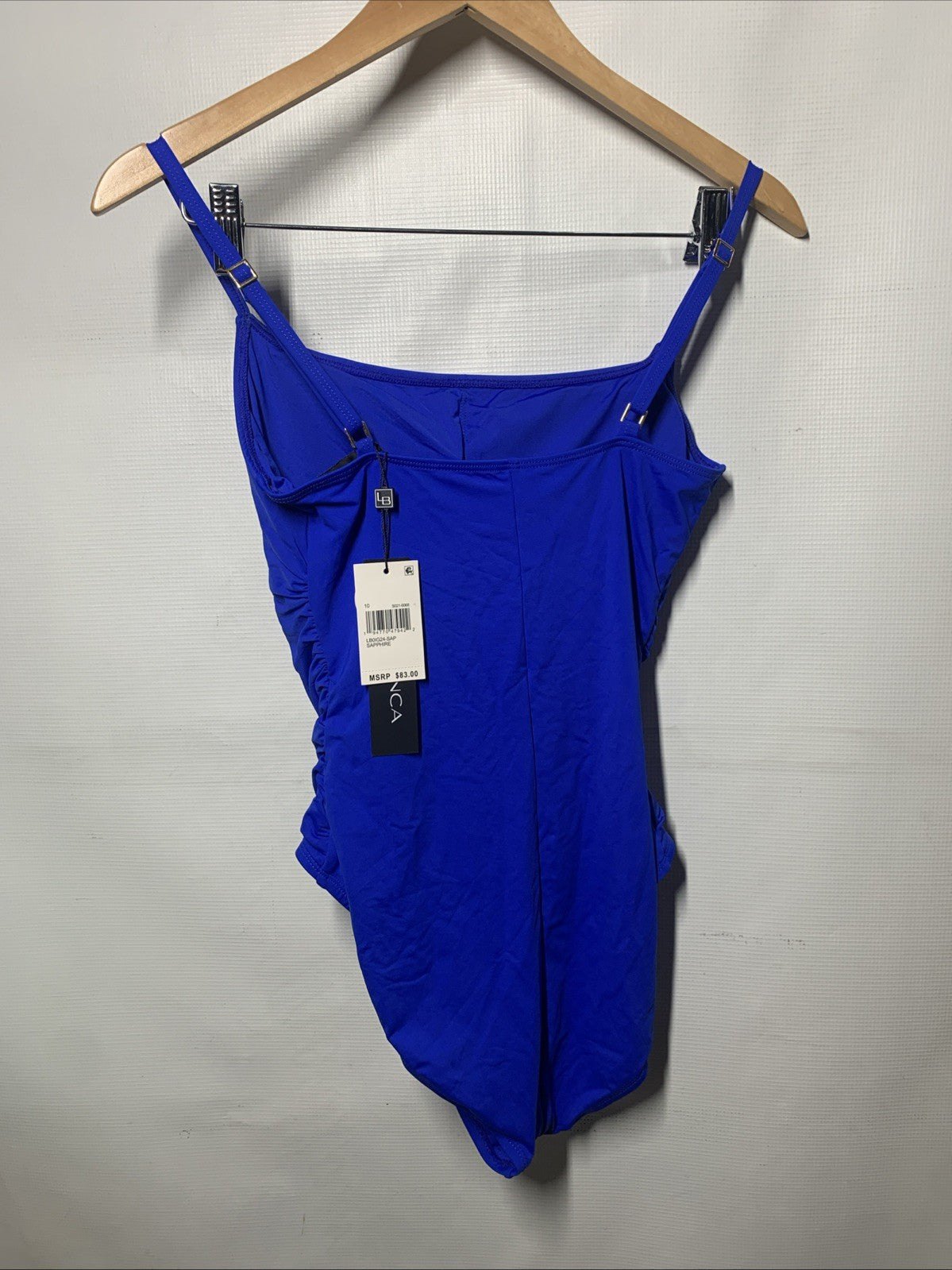 La Blanca Women's One Piece Swimsuit Island Goddess Shirred Side Bathing Size 10