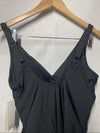 DKNY DI4MS518 One Piece Twist Front Keyhole Swimsuit Black Swimwear Size Large