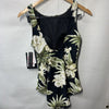 Maxine of Hollywood Women's Greenery High Neck Maillot One Piece Swimsuit Size 8