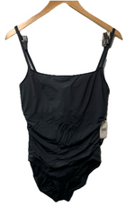 La Blanca Women's One Piece Swimsuit Island Goddess Shirred Side Bathing Size 16