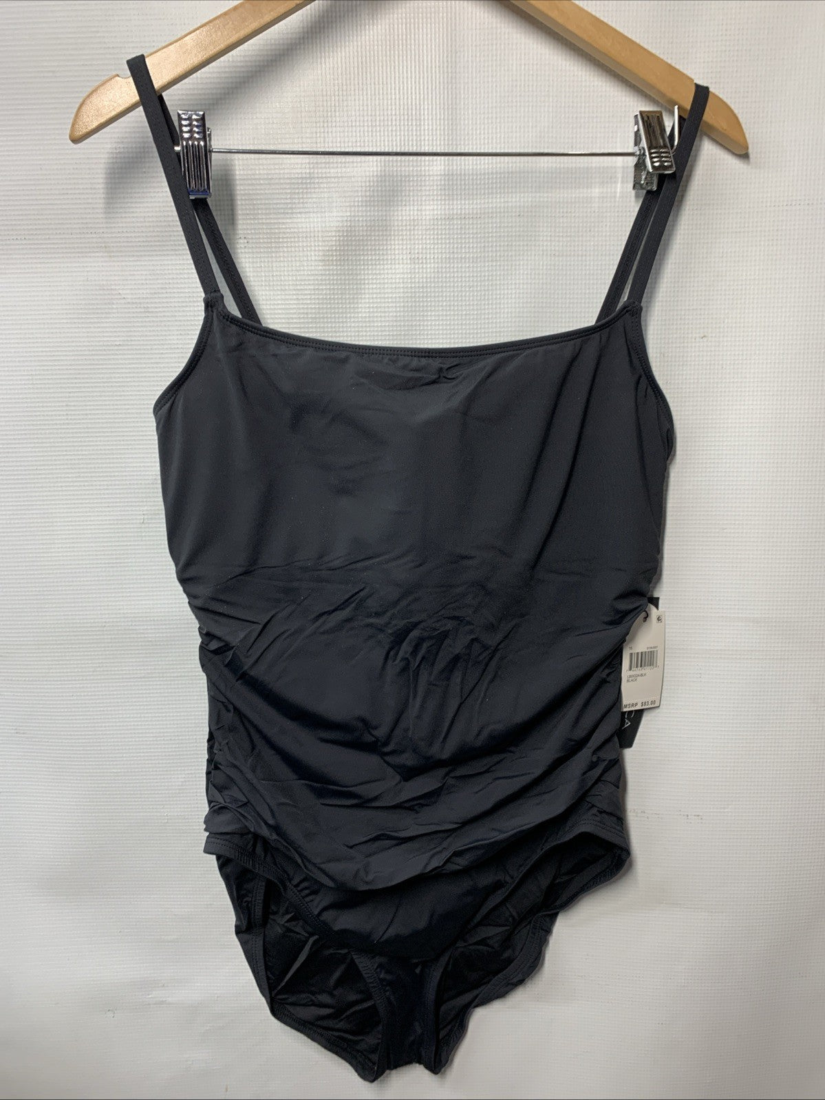 La Blanca Women's One Piece Swimsuit Island Goddess Shirred Side Bathing Size 16