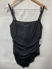 La Blanca Women's One Piece Swimsuit Island Goddess Shirred Side Bathing Size 16
