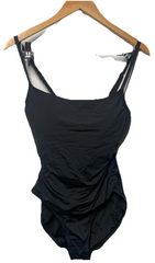 La Blanca Women's One Piece Swimsuit Island Goddess Shirred Side Bathing Size 14