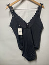 La Blanca Women's Island Goddess Ruffle Plunge One-Piece Swimsuit Size 16 Black
