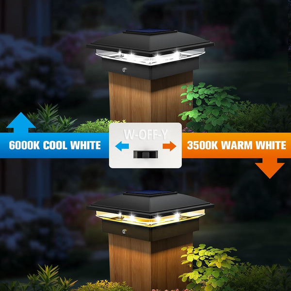 Solar Post Cap Light Outdoor Waterproof 16 Pack Solar Fence Post Lights for 4X4