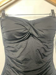 Anne Cole MYM000501 Women's Twist Front Shirred One Piece Swimsuit Black Size 8