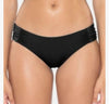 Soluna Women's Buckle Up Shirred Side Bikini Bottom Cheeky Coverage Black Large
