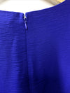 DKNY Shift Midi Dress Ruffle Short Flutter Sleeve Royal Blue SZ 2 Flowy DD1A759A