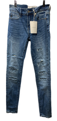 Kancan Women's Mid Rise Ankle Super Skinny Slim Blue Jeans Size 3/25 Long Pants