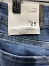 Kancan Women's Mid Rise Ankle Super Skinny Slim Blue Jeans Size 3/25 Long Pants