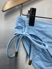 La Blanca Island Goddess Bikini Bottom Side Tie Hipster Swim Crystal Blue Sz 12