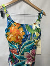 Gottex Tropicana Square Neck One Piece Adjustable Straps Floral Swimwear Size 8
