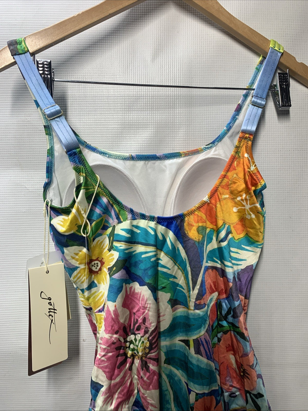 Gottex Tropicana Square Neck One Piece Adjustable Straps Floral Swimwear Size 8