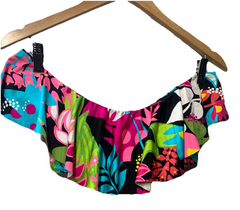 Trina Turk Women's Tiki Ruffle Bandeau Bikini Top, Off Shoulder, Floral Print 4
