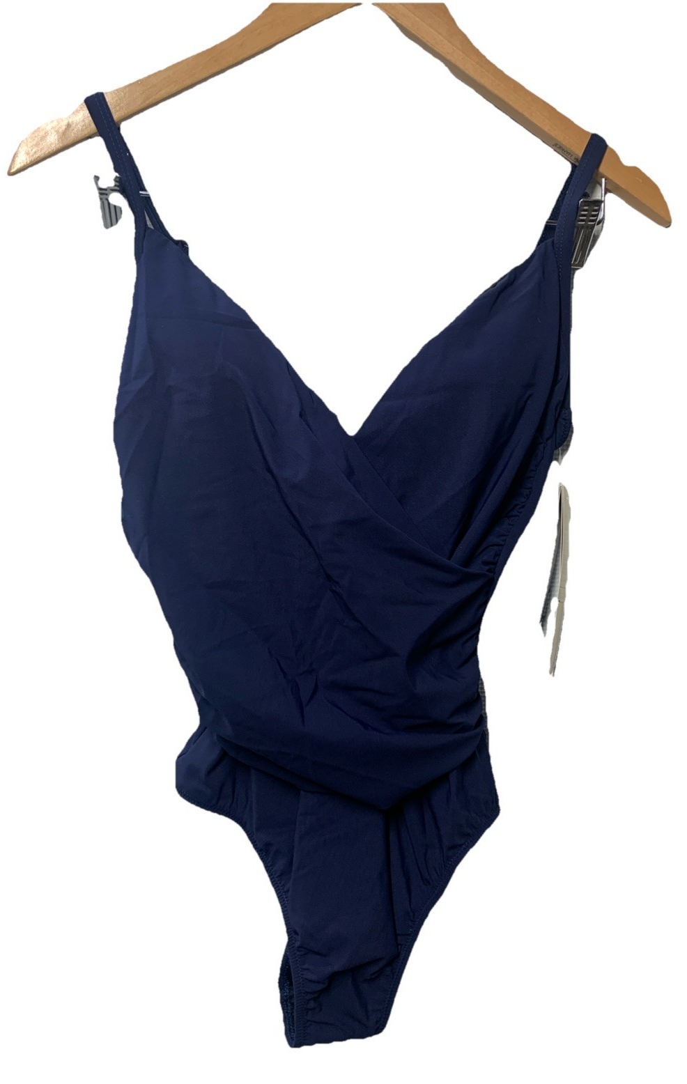 Profile by Gottex Tutti Frutti V Neck One Piece Swimsuit Navy Swimwear Size 6